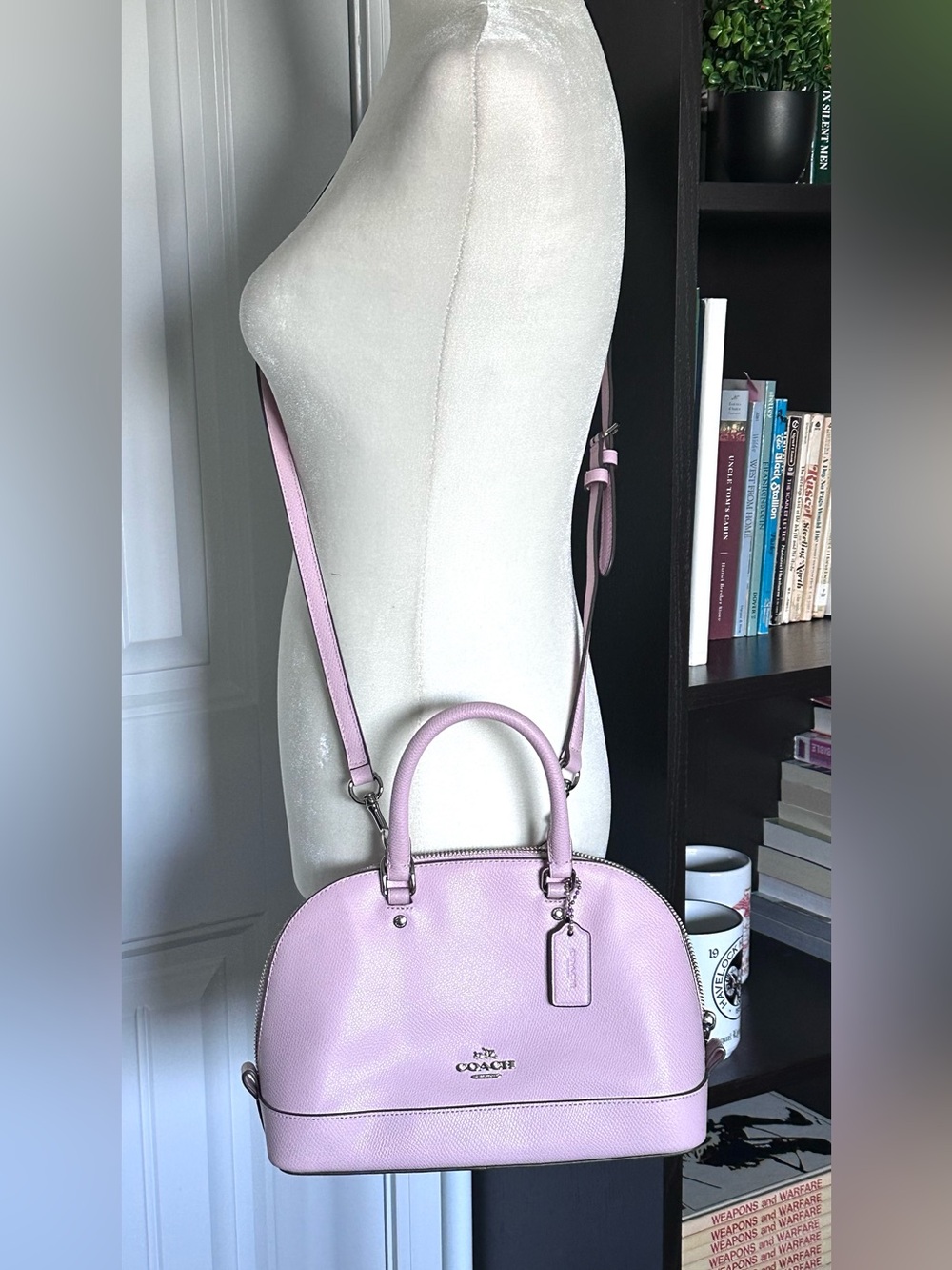 Coach Blush Pink Pebbled Leather Dome Satchel Crossbody Bag